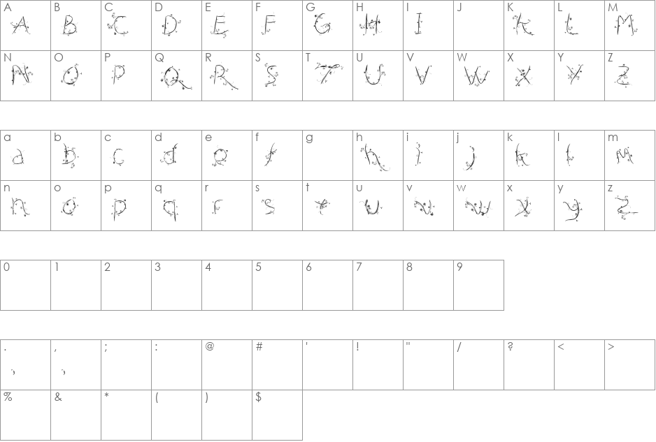 FTF Inspillo Mystic font character map preview