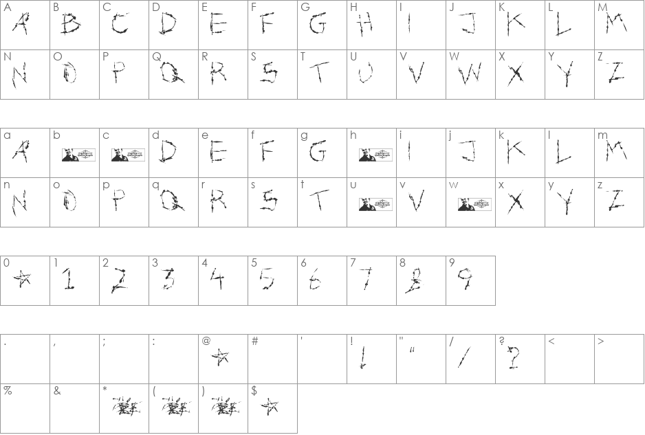 FTF Toelisan Pedjoeang font character map preview