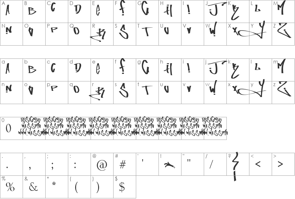 fucking tag font character map preview