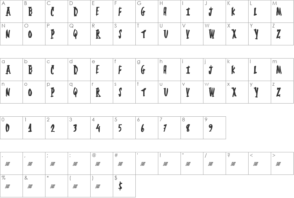 FuelControl font character map preview