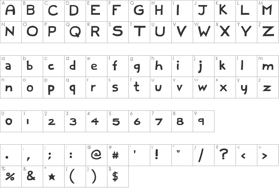 Full Dece Sans font character map preview