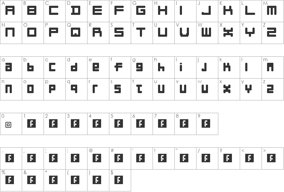 Full Liner font character map preview