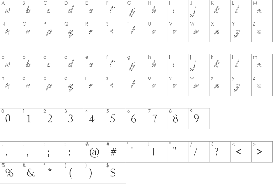 Funga Donga Binge font character map preview