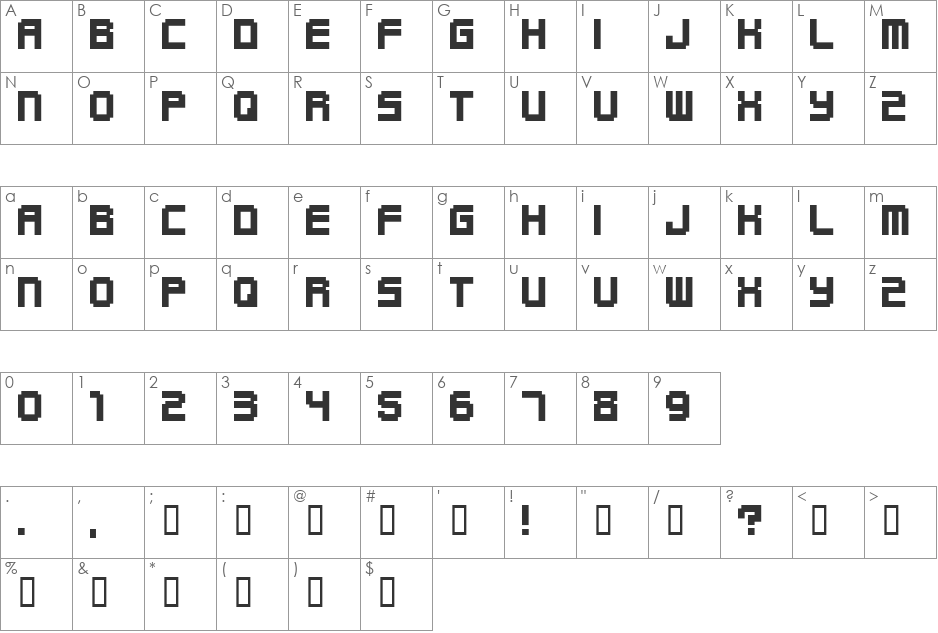 Funky font character map preview