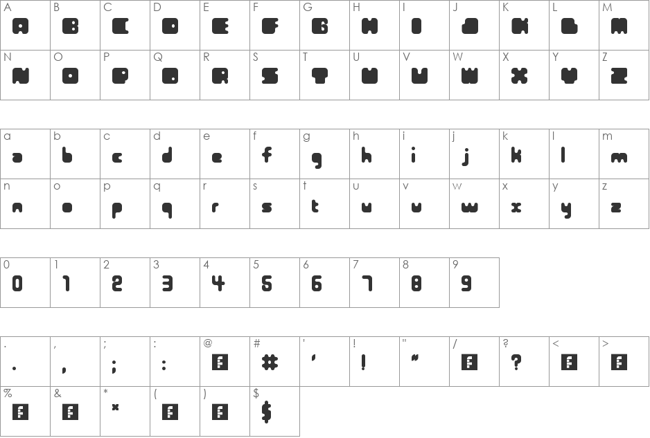funny font character map preview