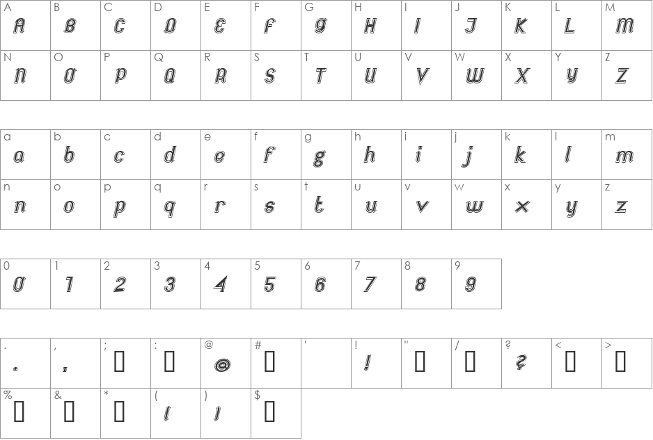 futile font character map preview