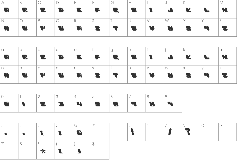 Future Chibaraki2 font character map preview