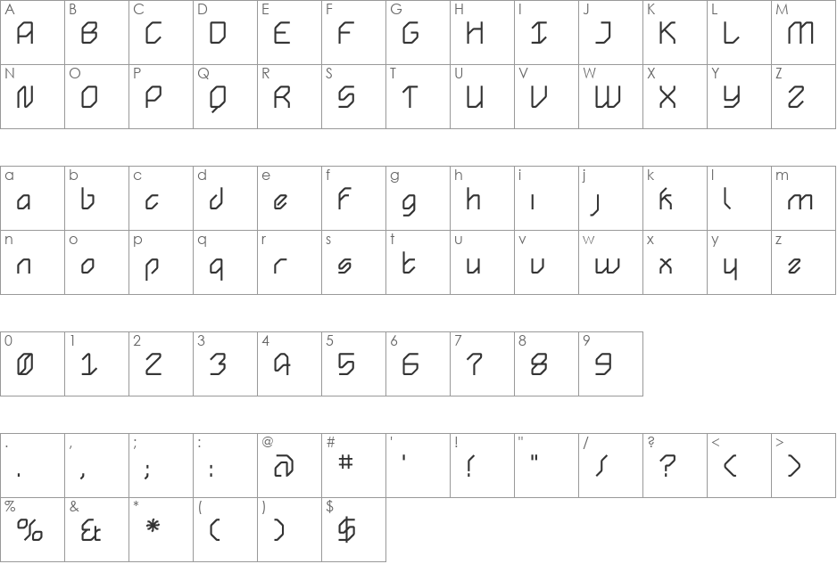 AngolRound Bold font character map preview