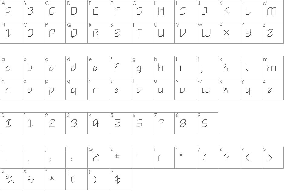 AngolRound Regular font character map preview