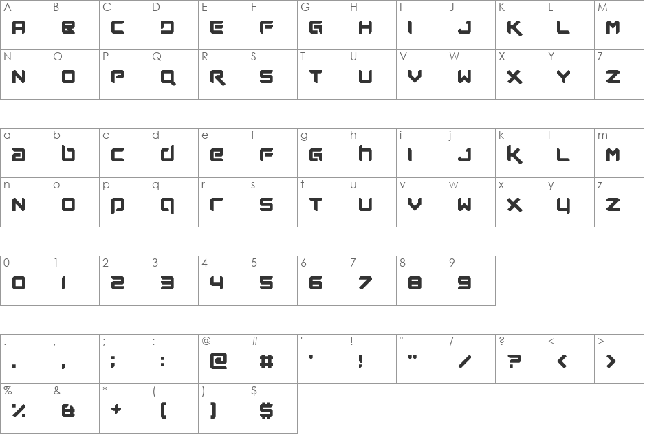 Future Now font character map preview