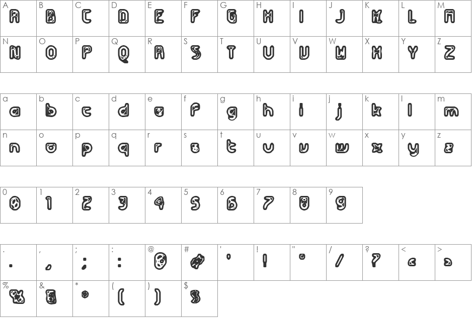 Futurex Metal-gear Bold font character map preview