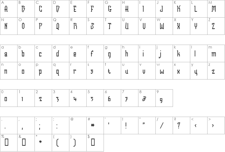 FuturexBob font character map preview