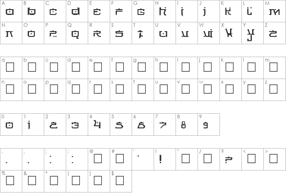 FUTURE_NEWS font character map preview