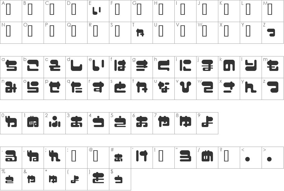 FuwafuwaFururuHW font character map preview