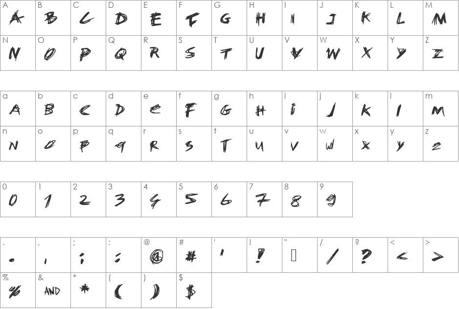 FYOU font character map preview