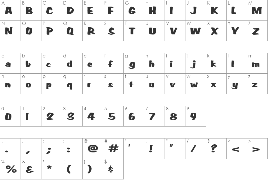 FZ BASIC 3 EX font character map preview