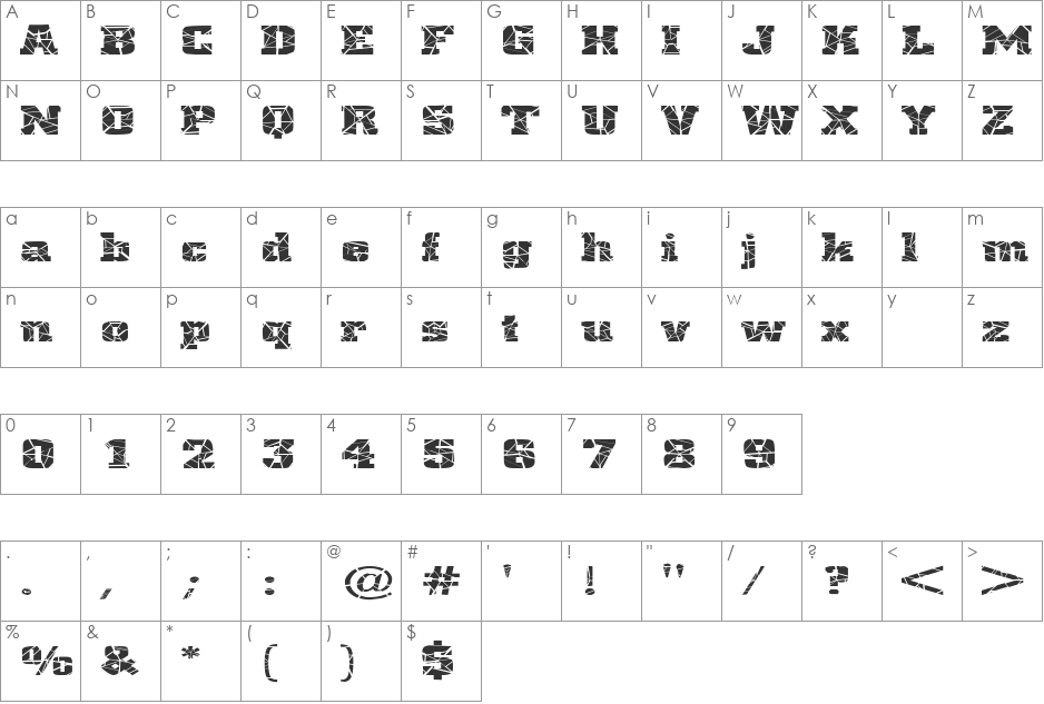 FZ BASIC 53 CRACKED EX font character map preview