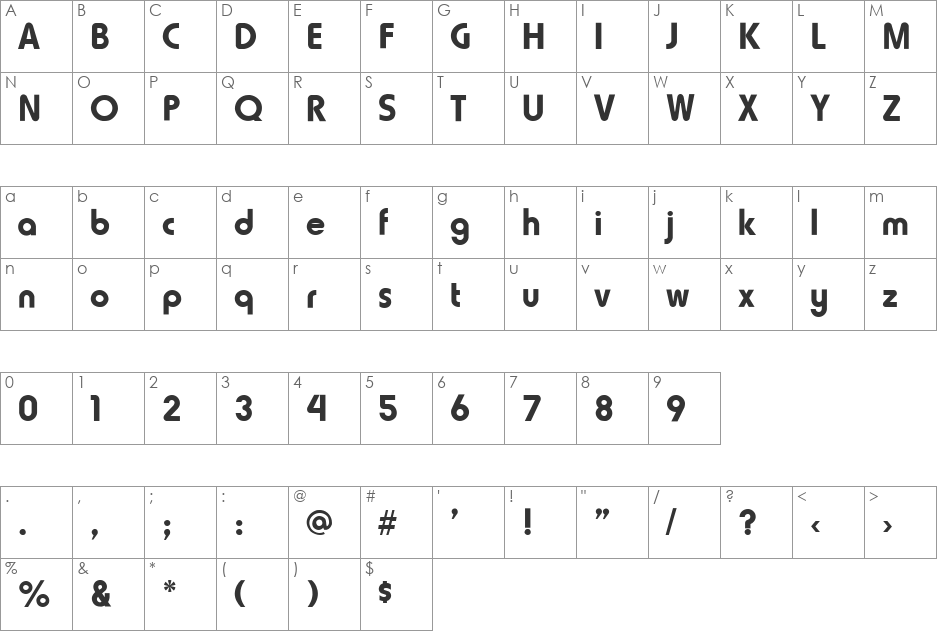 FZ BASIC 7 font character map preview
