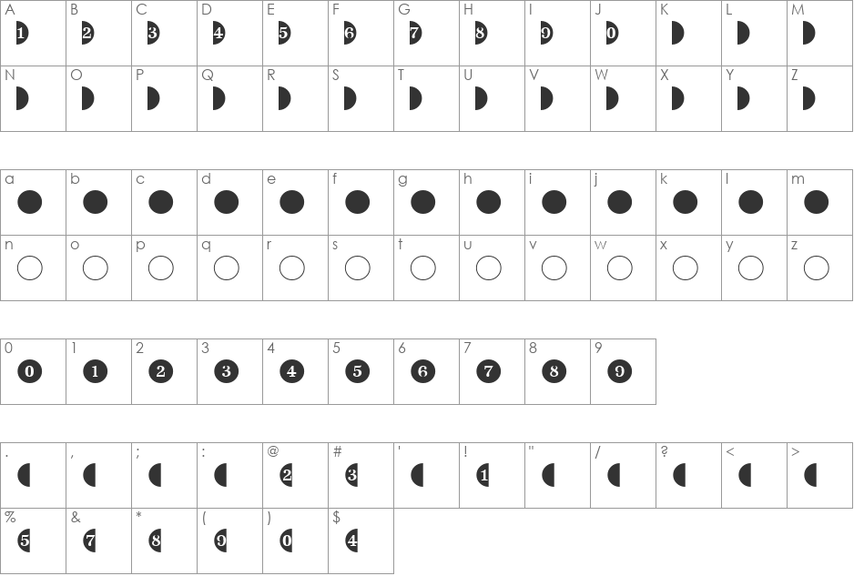 FZ BORDERS 16 font character map preview