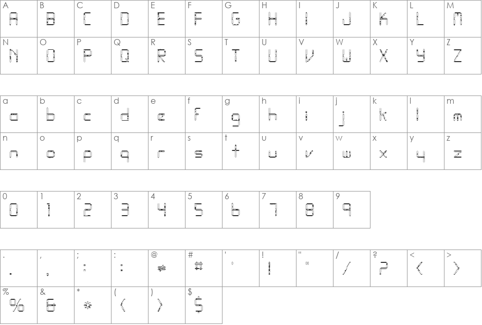 FZ DIGITAL 10 SPOTTED font character map preview