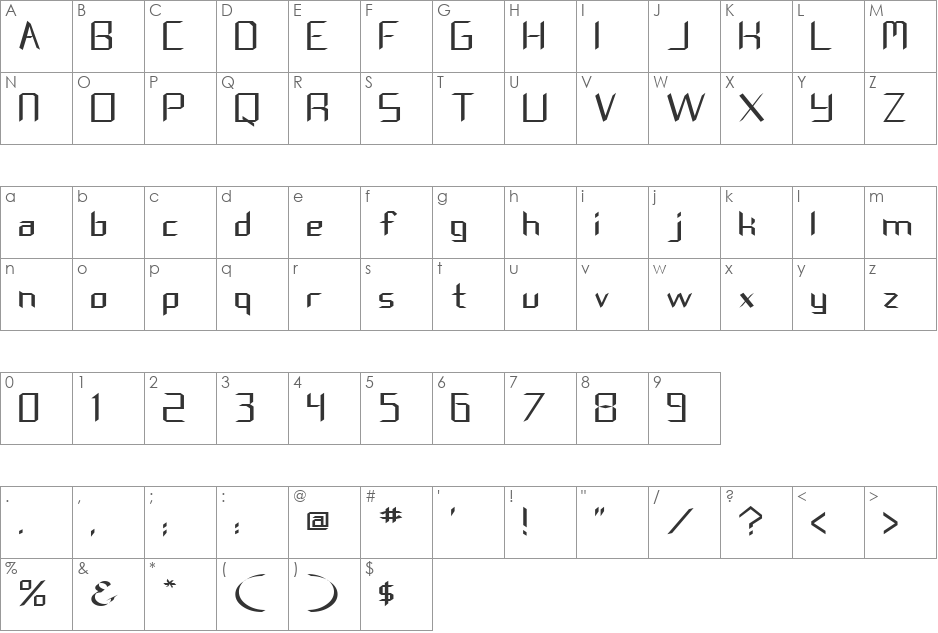 FZ DIGITAL 8 EX font character map preview