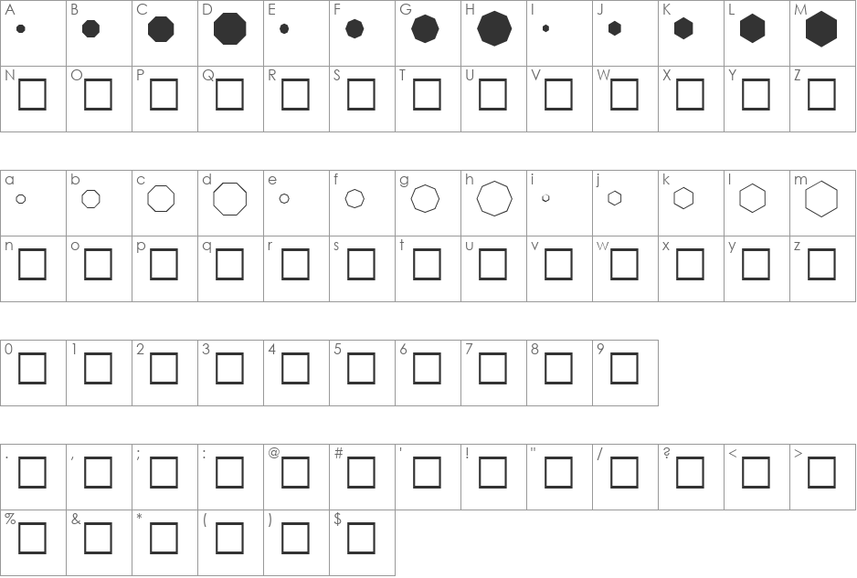 FZ DING 37 font character map preview