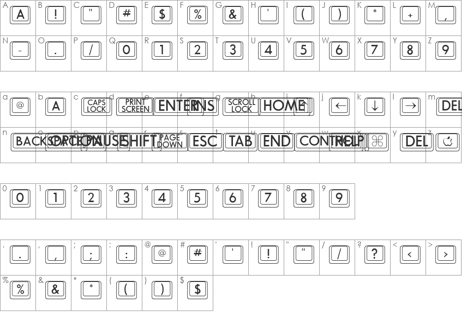 FZ DING 8 font character map preview