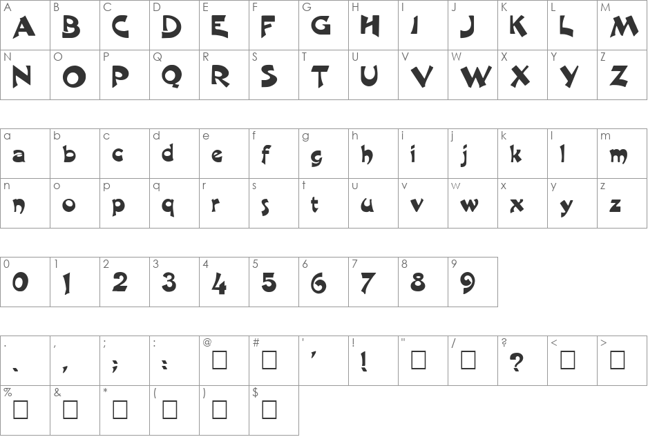 FZ JAZZY 11 font character map preview