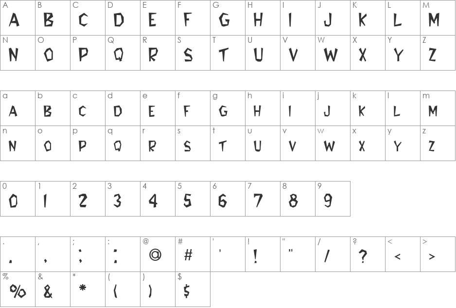 FZ JAZZY 8 font character map preview