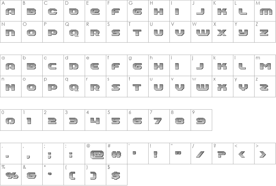 Annapolis Chrome font character map preview