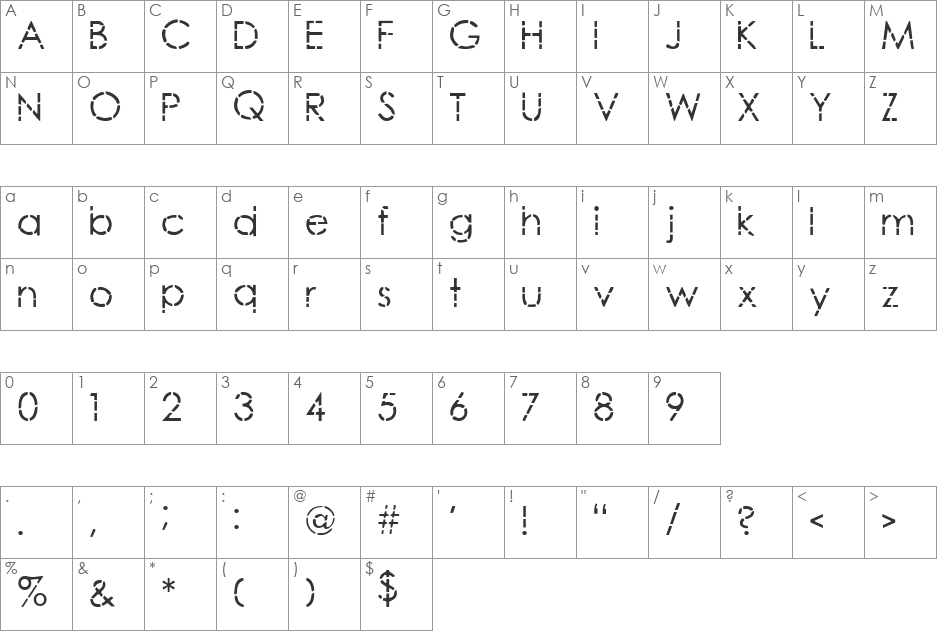 AnniesStitches font character map preview