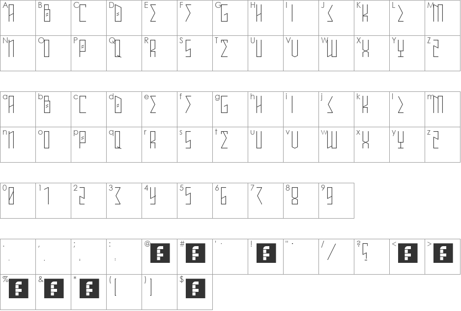 ANNIHILATE font character map preview