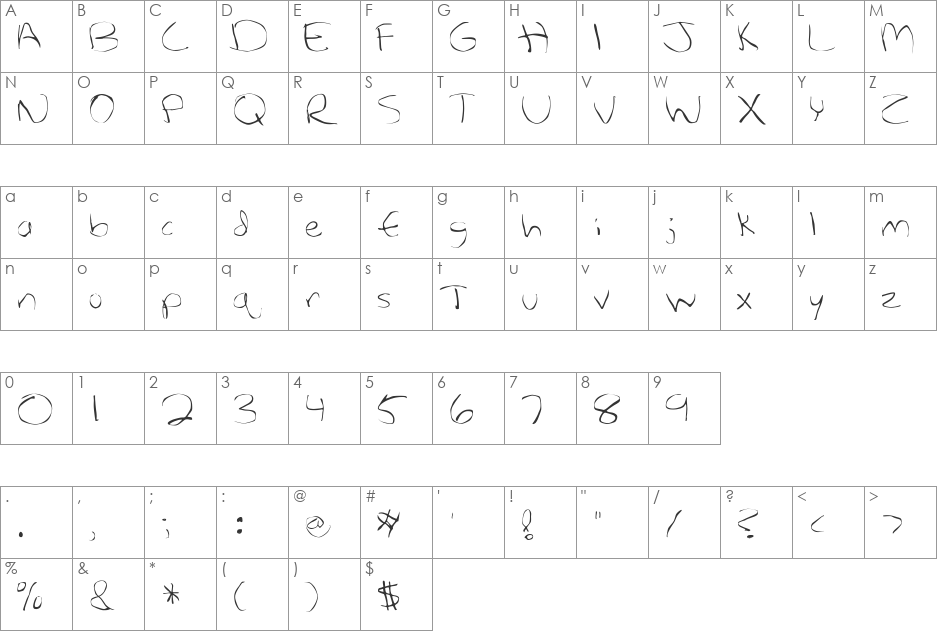 FZ WARPED 27 font character map preview