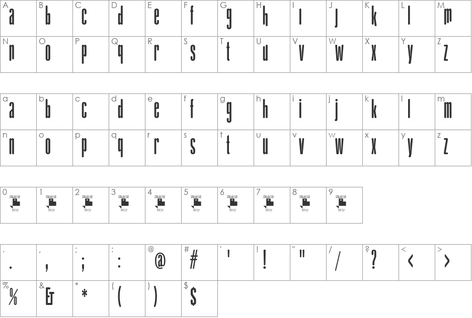 gAbAcHiTA FFP font character map preview