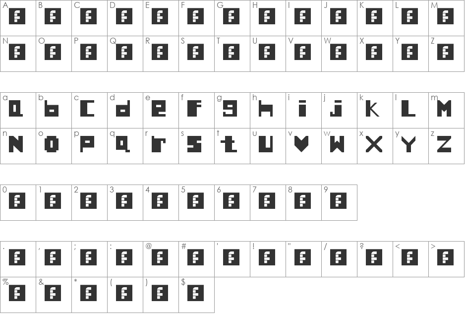 GALACIA font character map preview