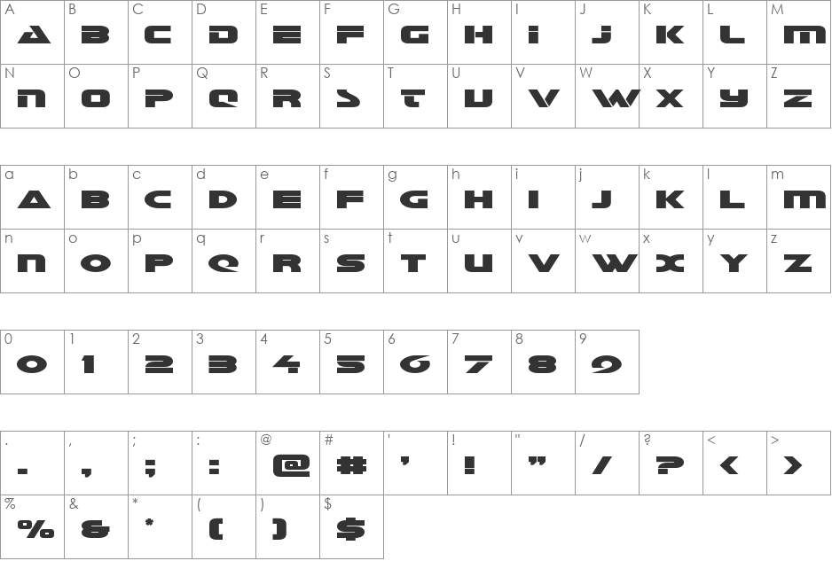 Galant Semi-Italic font character map preview