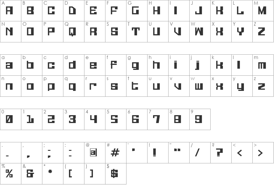 Galaxy Monkey font character map preview