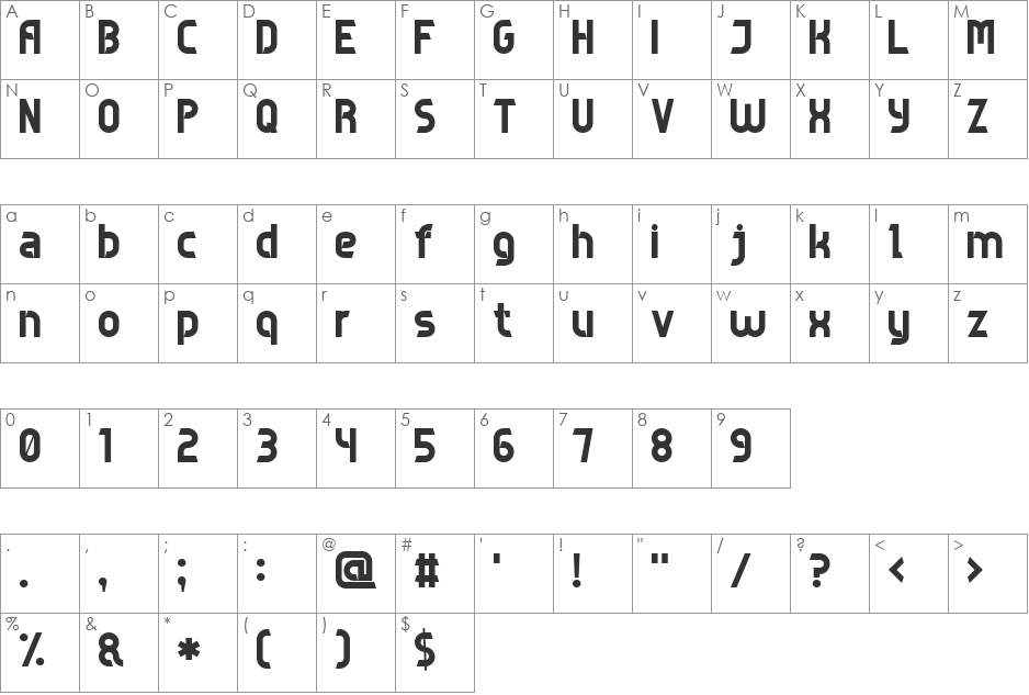 Game Sans Serif 7 font character map preview