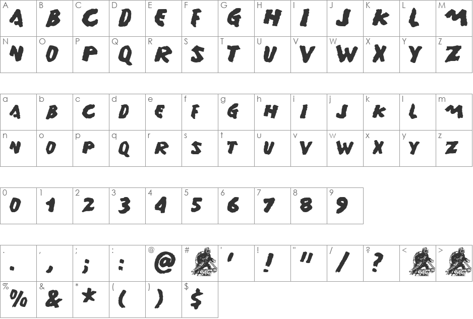 Gamera font character map preview