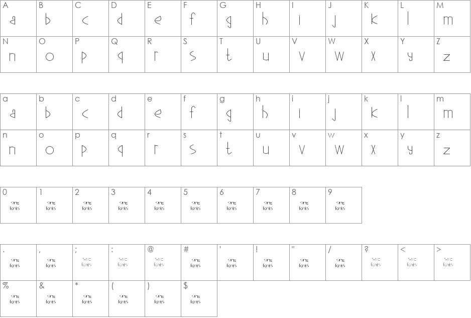 Ganeez font character map preview