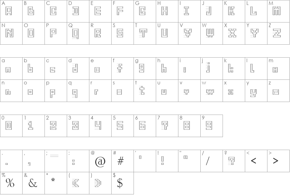 GangOfSipirok font character map preview
