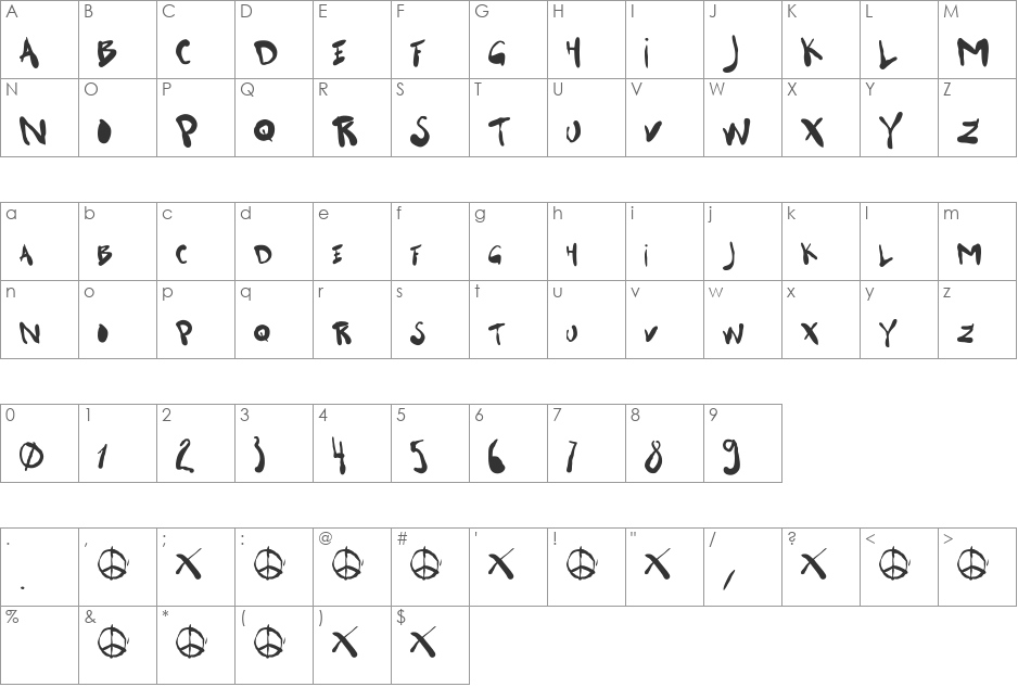 garter_max font character map preview
