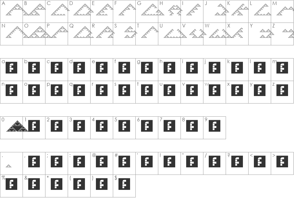 gasketed font character map preview
