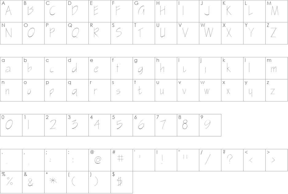GasparillaSSK font character map preview