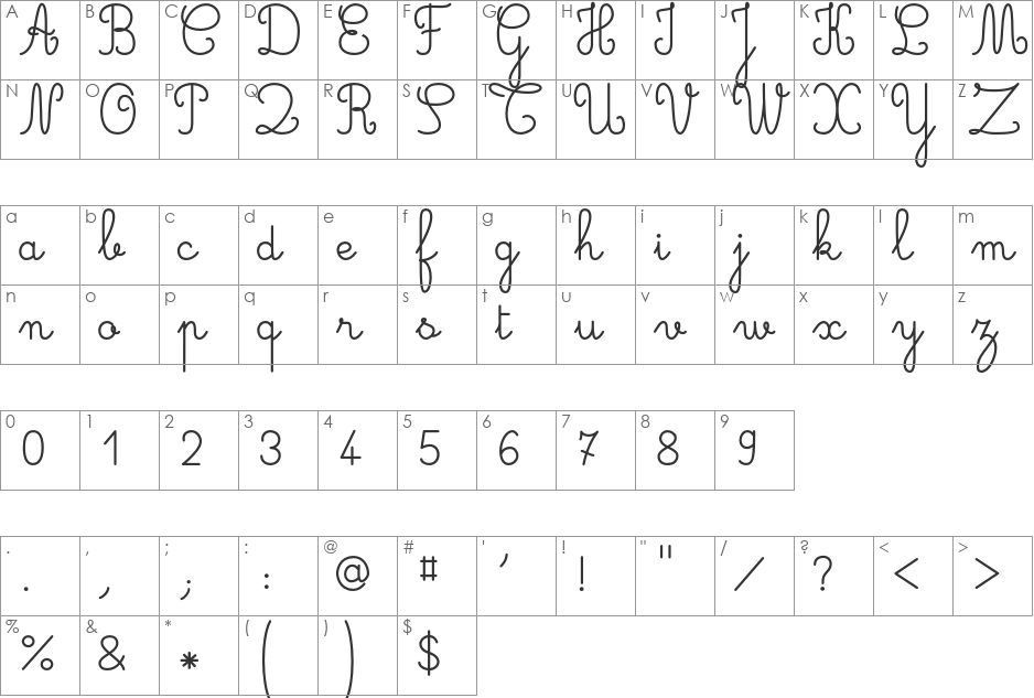 Gaston Demo font character map preview