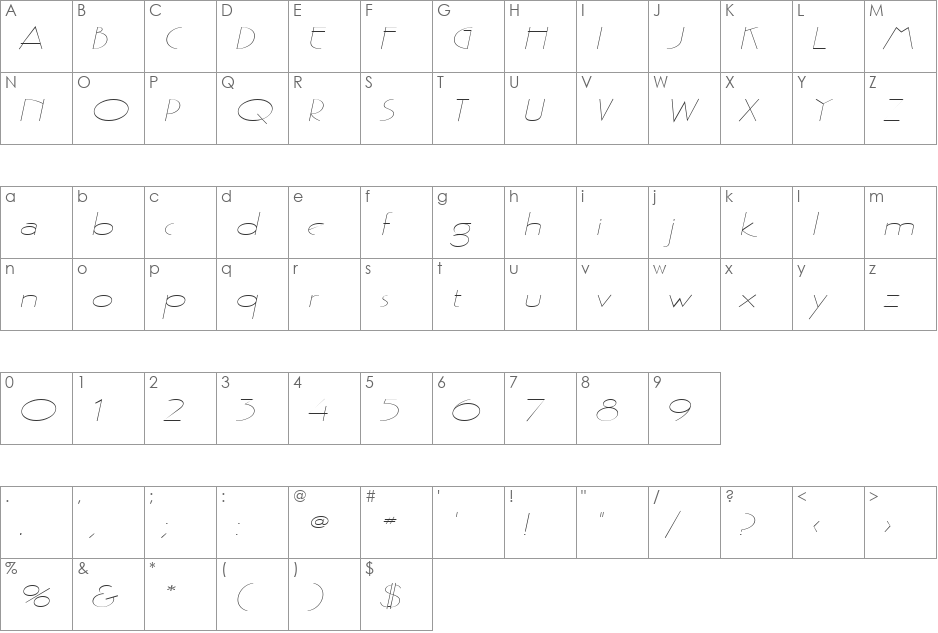 Gaston Extended font character map preview