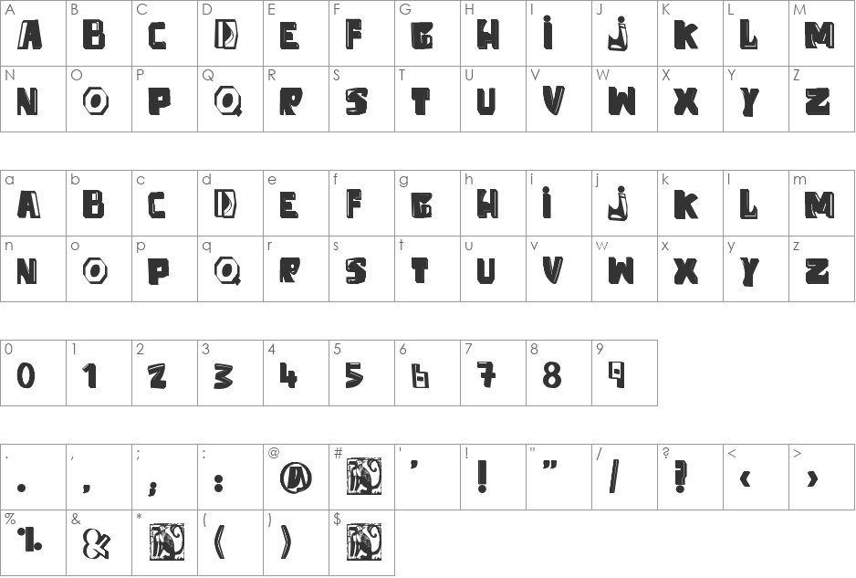 anti folk font character map preview