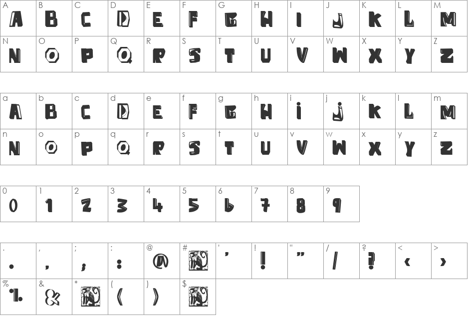 anti folk font character map preview