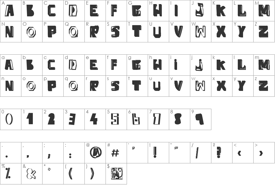 Anti-Folk font character map preview