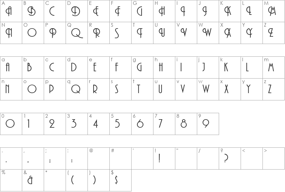 GE Edge font character map preview